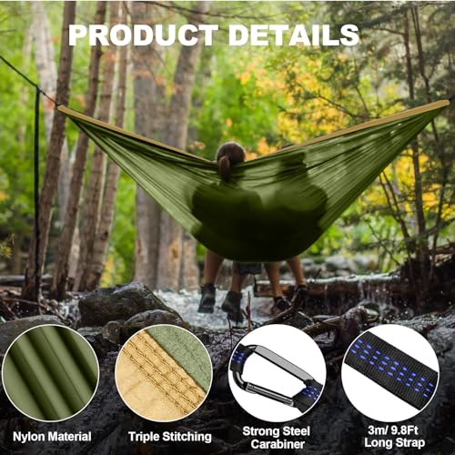 Camping Hammock Portable Nylon Hammocks with Tree Straps for Adults Kids