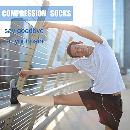 DHSO Compression Socks for Women Men, 4 Pairs 15-20 mmHg Knee High Stocking