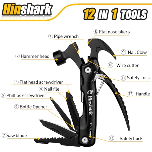Christmas Stocking Stuffers for Men, Gifts for Men 12 in 1 Hammer Multitool