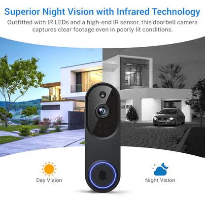 Nexosoar 1080p Wireless Doorbell Camera with Real-Time Alerts