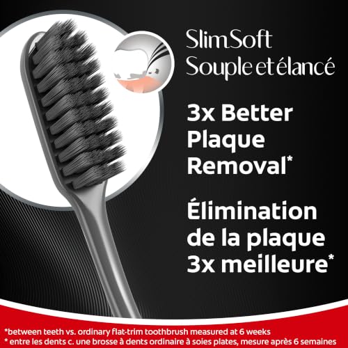 Colgate Slim Soft Charcoal Toothbrush, Ultra Soft, 2 Pack