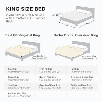 Bedsure Comforter Duvet Insert King - Quilted All Season Grey, 90x102