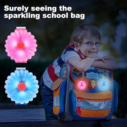 AHJ Dog Collar Light, 2 Pack Dog Safety Lights for Night Walking, USB-C Rechargeable Light Clip-On LED for Kids' Backpacks, Dogs, Runners, Joggers, Cyclists, Camping & Hiking (Pink and Blue)
