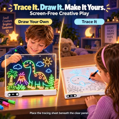LED Drawing Board for Kids, Light Up Glow Art Kit