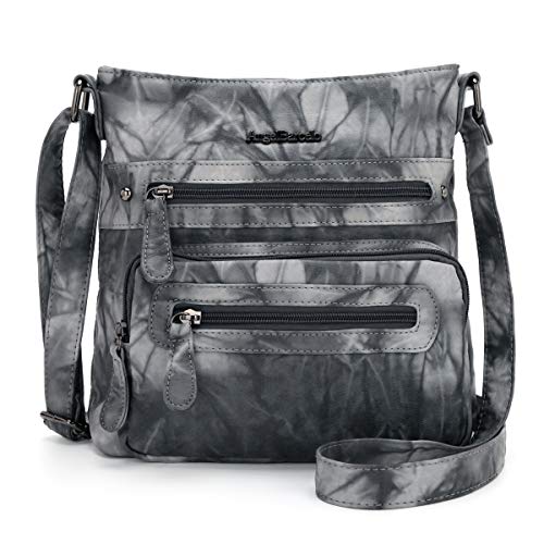 Angel Barcelo Crossover Purse and Handbags Crossbody Bags for Women,Ultra Soft Leather Neatpack Bag Shoulder Purses for Girl (Dark Grey)
