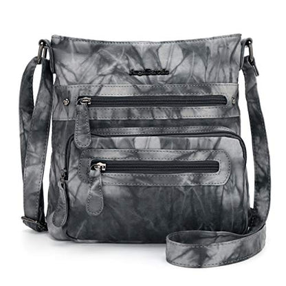 Angel Barcelo Crossover Purse and Handbags Crossbody Bags for Women,Ultra Soft Leather Neatpack Bag Shoulder Purses for Girl (Dark Grey)