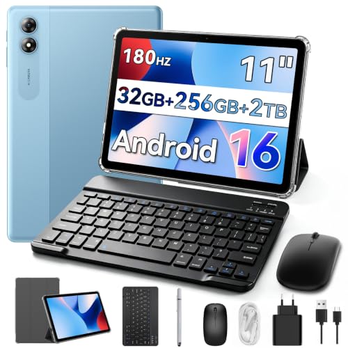 Tablet, 11 Inch FHD Android 16 Tablet with Gemini AI, 32GB RAM 256GB ROM