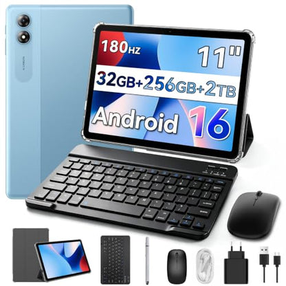 Tablet, 11 Inch FHD Android 16 Tablet with Gemini AI, 32GB RAM 256GB ROM