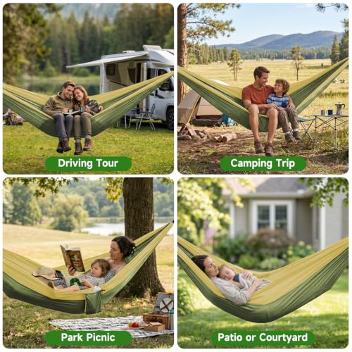 Camping Hammock Portable Nylon Hammocks with Tree Straps for Adults Kids