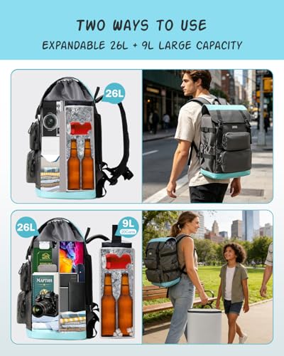 Odoland 2-in-1 Cooler Backpack with Removable Insulated Cooler Bag