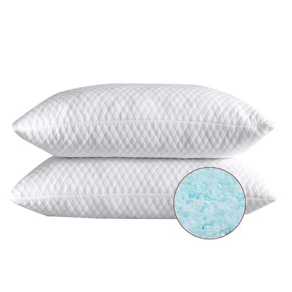 NTCOCO Shredded Memory Foam Bed Pillows for Sleeping King Size Set of 2, with Washable Removable Hypoallergenic Sleep Pillow for Back and Side Sleeper