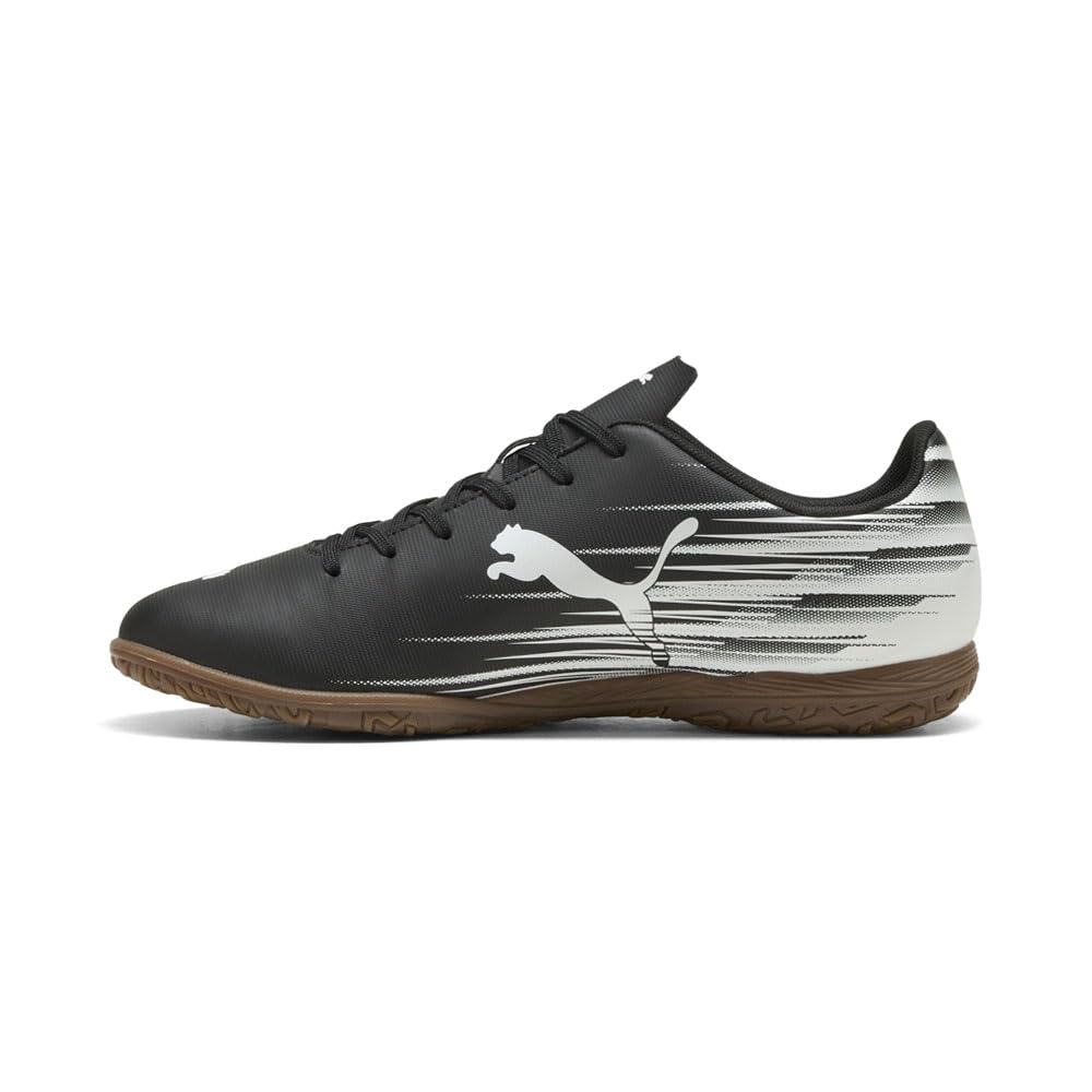 Puma Men's Attacanto Indoor Trainer Soccer Shoe Sneaker, Black/White, 8