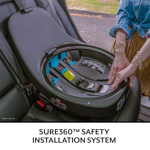 Evenflo Revolve360 Extend All-in-One Rotating Car Seat with Green & Gentle Fabric - Quartz