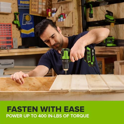Greenworks 24V Cordless Brushless Combo 400 in-lbs Drill/Driver +1950 in-lbs Impact Driver +6.5" Circular Saw +200LM Flashlight, 2.0Ah + 4.0Ah Batteries (24,000mAh Power Bank) and 65W USB-C Charger