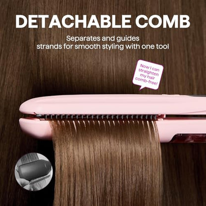 Wavytalk Steam Hair Straightener, Steam Sesh Flat Iron with Detachable Comb