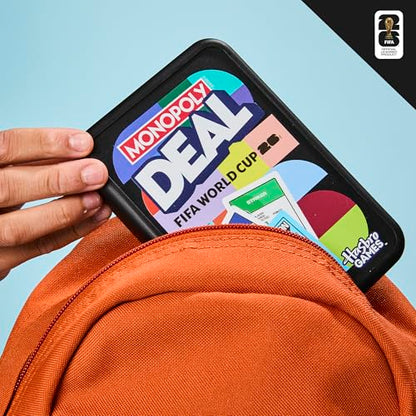 Monopoly Deal FIFA World Cup 2026 Edition Game | Officially Licensed FIFA World Cup Soccer Card Game for Kids | Ages 8+ | 2 to 5 Players | 15 Mins. (English & French Version)