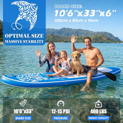 FEATH-R-LITE Inflatable Stand Up Paddle Board with Beginner SUP Accessories