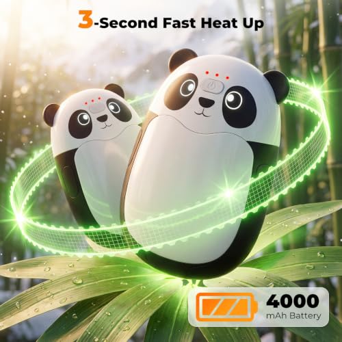 FANDLISS Hand Warmers Rechargeable, 4000mAh AI Heat 2 Pack Blackwhite