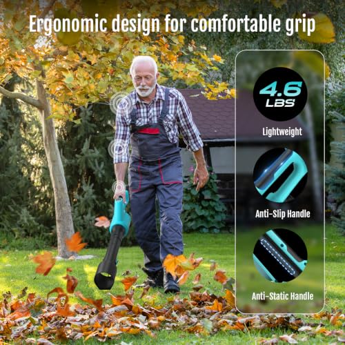YARDCARE 2026 NEW Electric Cordless Leaf Blower with 4.0AH Battery and Charger, 460CFM/120 MPH Leaf Blower, 5-Speed + Turbo Mode, Battery Powered Blowers for Lawn Care, Patio Cleaning