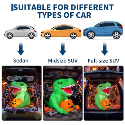 WildVenture 4.5FTLED Inflatable Halloween Decor-Dinosaur Trunk Decorations