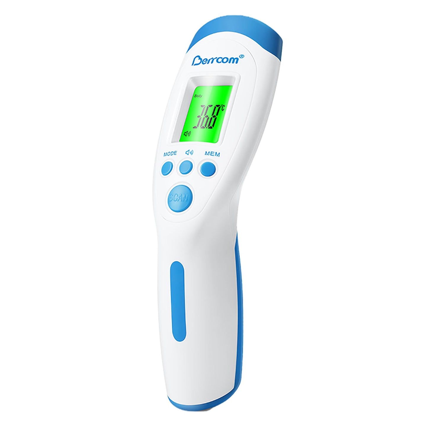 Berrcom Non-Contact Infrared Forehead Thermometer for Adults, Kids & Babies, Digital Thermometer with Fever Alarm & LCD Display, Ideal for Family Use