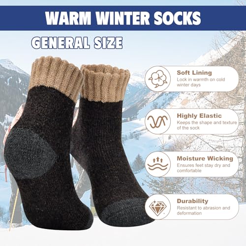 Stocking Stuffers for Men 5 Pairs Wool Mens Socks, Christmas Mens Gifts