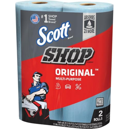 Scott® Shop Towels Original™ (75040), 2 Rolls, 55 Towels/Roll, Blue