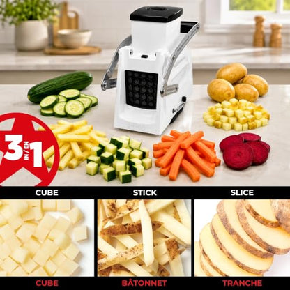 Starfrit Pro Fry Cutter & Cuber, 3-in-1 Potato & Vegetable Cutter