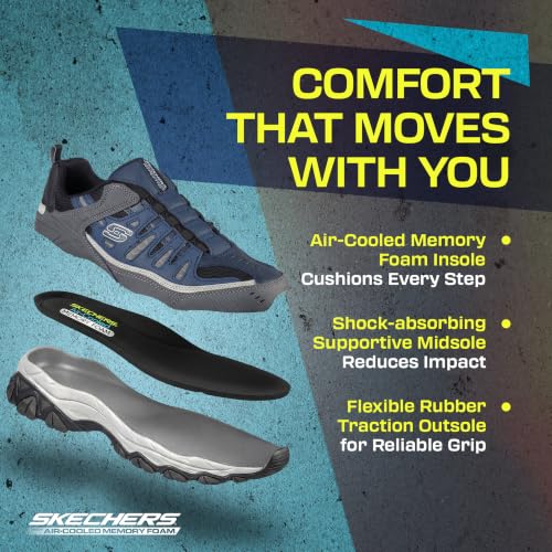 Skechers Men's After Burn M.Fit- Wonted Shoe, Navy/Grey, 10 M US