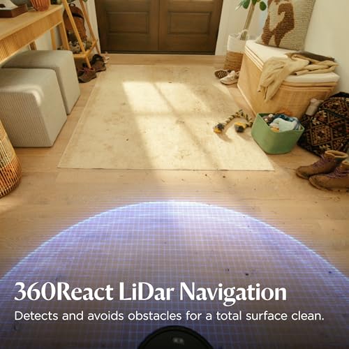 Bissell FlexClean FurForce Robot Vacuum & Mop with No Tangle Pet Brush Roll, LiDAR Navigation & Liftable Pad for Pet Hair Removal on Hard Floors & Rugs, 180min Runtime 60-Day Dust Collection, 4270F