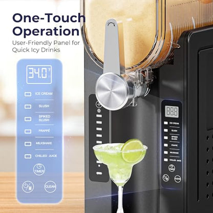 NEOISM Slushie Machine for Home, No Ice Needed Ice Cream Maker, Black