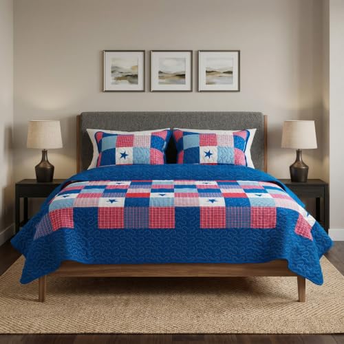 Lavish Home Caroline 3-Piece Quilt Set, Full/Queen