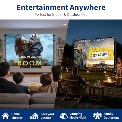 Sainyer Projector Screen with Stand, 120 Inch Portable Screen