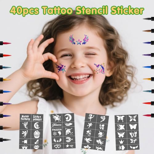Gifts for Teenage Girls,Christmas Teen Girl Gifts,Temporary Tattoo Pens,9