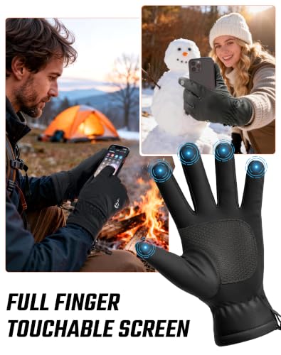 ATERCEL Winter Gloves for Cold Weather, Warm Thermal Cycling Gloves with Touchscreen, for Running, Walking, Driving