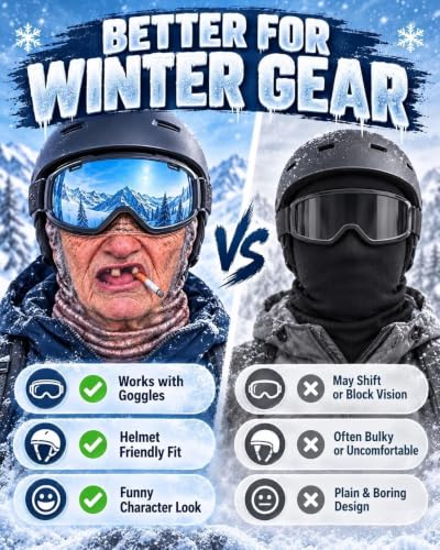 Old Man Ski Mask Winter Funny Realistic Face Balaclava 3D Printed Full Face