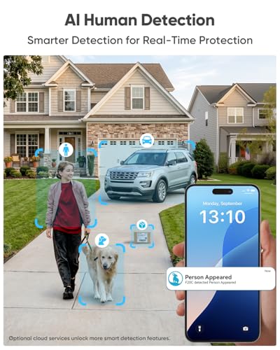 blurams 4K Ultra Security Cameras Wireless Outdoor with 5W Solar Powered | 12000mAh Battery, AOV 24/7 Recording, On-Device AI/Tracking, Perimeter Alarm, 2.4/5GHz WiFi 6, Works with Alexa