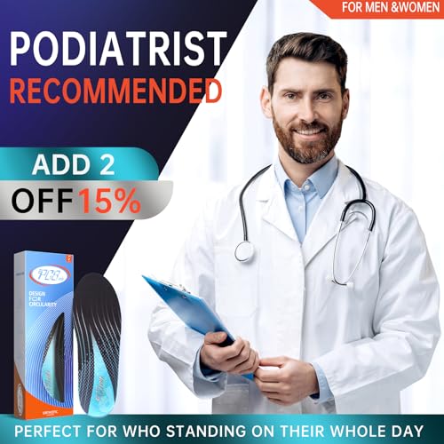 PCSsole Plantar Fasciitis Insoles, Heavy Duty High Arch Support Inserts