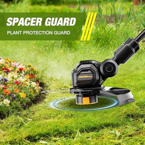 HEINPRO Cordless String Trimmer Compatible with Dewalt 20V MAX Battery | 12-Inch Electric Weed Wacker, Auto Line Feed, Weed Eater Battery Powered Grass Trimmer, w/ 6 Line Spools, Black(Tool Only)