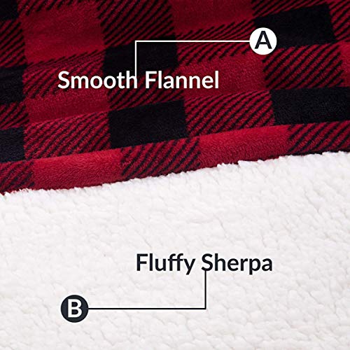 IvyH Oversized Hoodie Blanket Sweatshirt, Super Soft Hoody Home Leisure Plush Hooded Sweater One Size fits Men Women Girls Boys Unisex(Red Plaid)