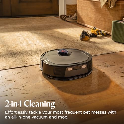 Bissell FlexClean FurForce Robot Vacuum & Mop with No Tangle Pet Brush Roll, LiDAR Navigation & Liftable Pad for Pet Hair Removal on Hard Floors & Rugs, 180min Runtime 60-Day Dust Collection, 4270F