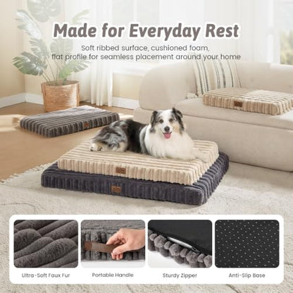 COZY KISS Orthopedic Washable Dog Bed for Puppies & Cats, Removable, Grey