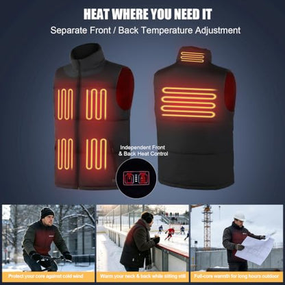 FREEHILL Men's Heated Puffer Vest, -22°F Outdoor Work Hunting Ice Fishing,M
