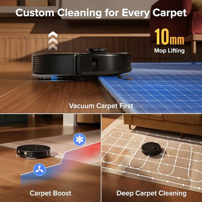 Roborock 2026 New Qrevo S Pro Robot Vacuums and Mop, 18,500Pa Suction | Anti-Tangle Brushes, Reactive AI Obstacle Recognition, 75℃ High-Temp Washing, 10mm Mop Lifting, Self-Emptying and Refilling