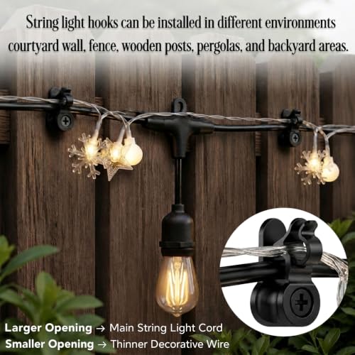 Outdoor String Lights Clips, Christmas Light Clips Bulk with Screw, 65 Pack
