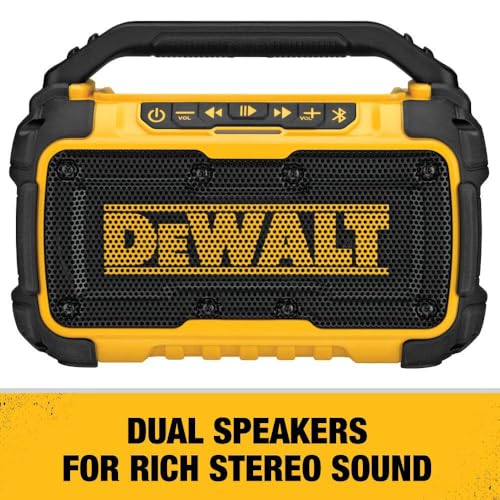 DEWALT 20V MAX* Bluetooth Speaker for Jobsite, Tool Only (DCR010)
