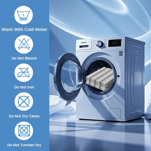 VIPBED Cooling Blanket for Hot Sleepers Queen Size, Q-Max > 0.5 Cold Blanket for Couch Bed Sofa, Lightweight Breathable Striped Cooling Sheet for All Seasons- Grey, 90" x 90"