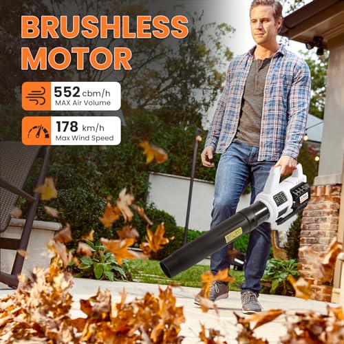 LIGO 20V Cordless Brushless Leaf Blower, Efficient with 4.0Ah Battery & Fast Charger, Variable Speed, Turbo Mode, Ideal for Ergonomic, Non-Slip, and User-Friendly Handling