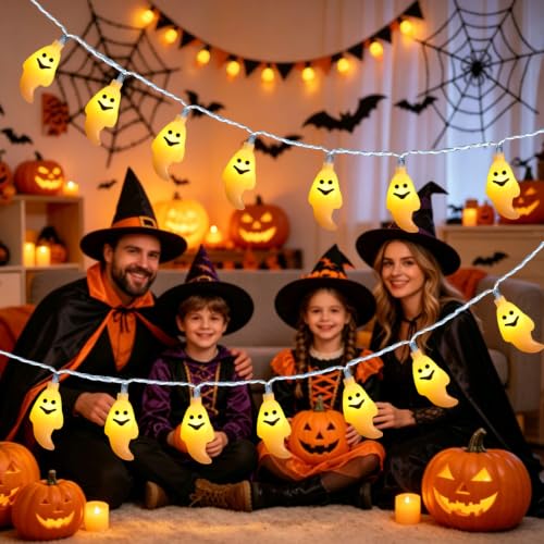 Halloween Decor Outdoor Indoor Fairy Ghost String Lights 16.4ft 30 LED