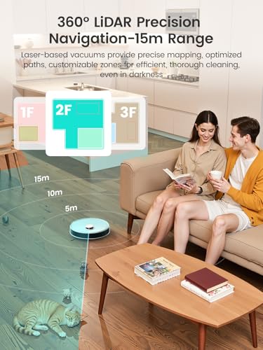 Lefant M3 Robot Vacuum and Mop,12000Pa Suction Smart Obstacle Avoidance,Zero-Tangling,Self-Washing & Drying, Self-Emptying,Dual Spinning Mop for Pet Hair Dust
